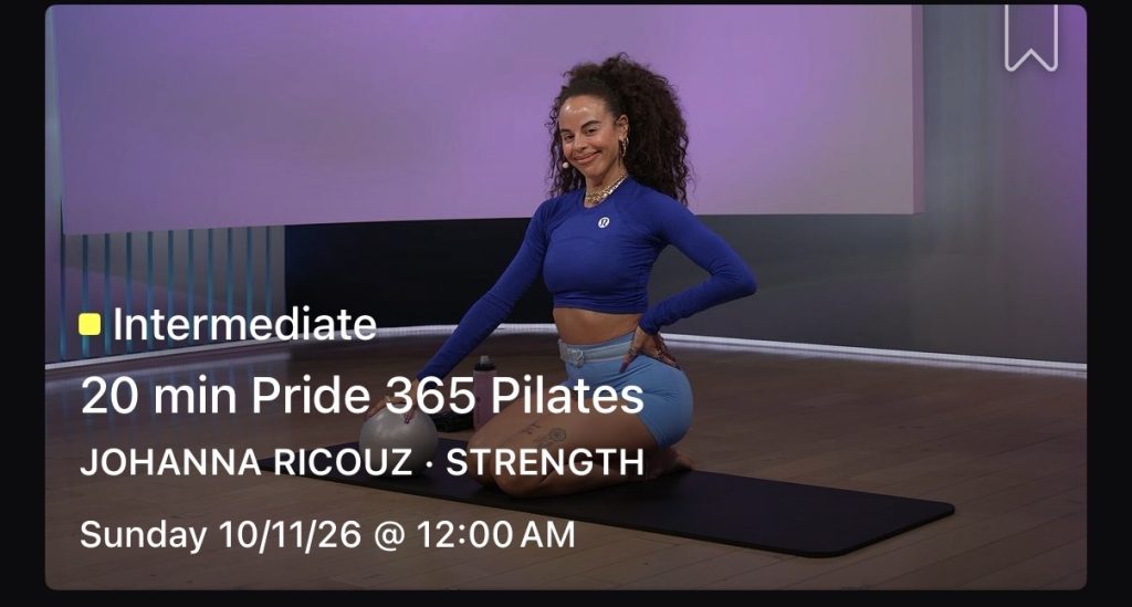 National Coming Out Day classes Johanna Ricouz 20 min Pride 365 Pilates class with a Pilates ball