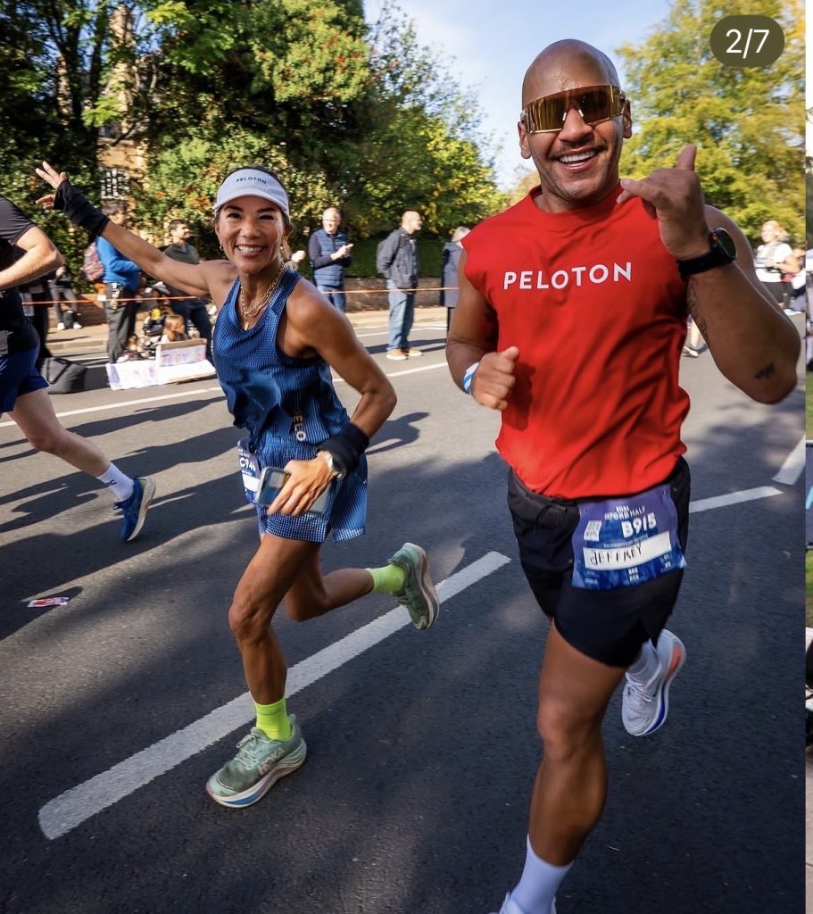 Peloton instructors race weekend Susie Chan and Jeffrey McEachern running the Oxford Half