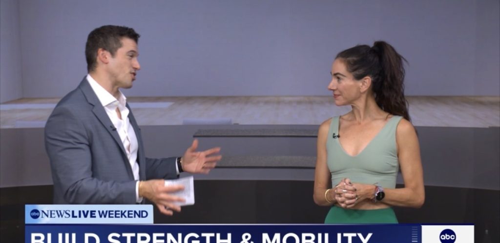 Mariana Fernandez ABC News interview with Gio Benitez on recovery as part of the workout