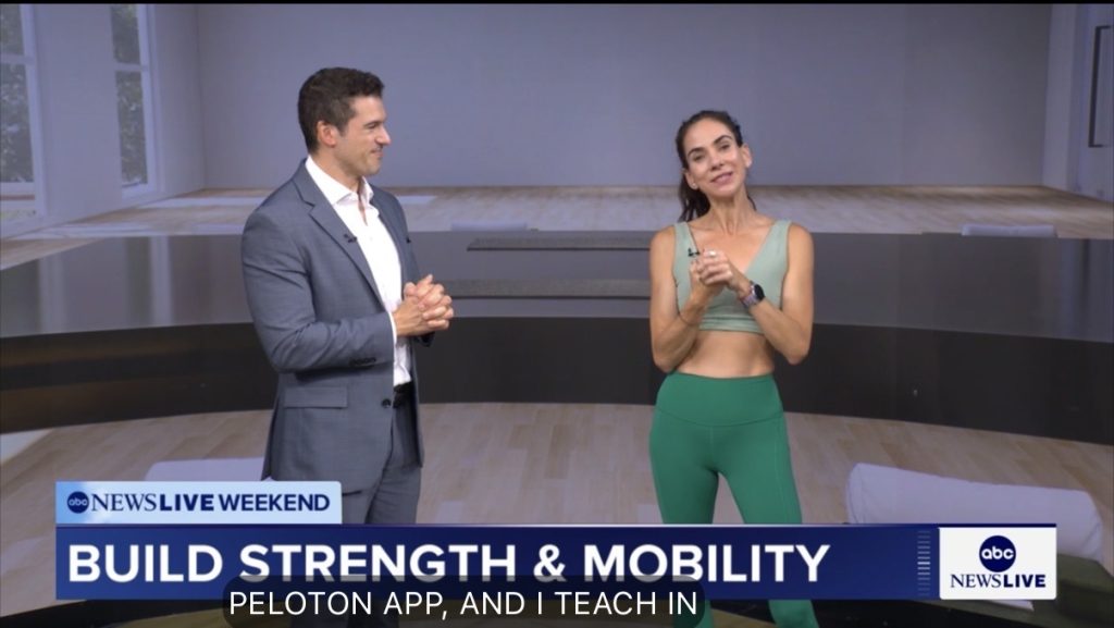 Mariana Fernandez ABC News segment with Gio Benitez on the Build Strength and Mobility set