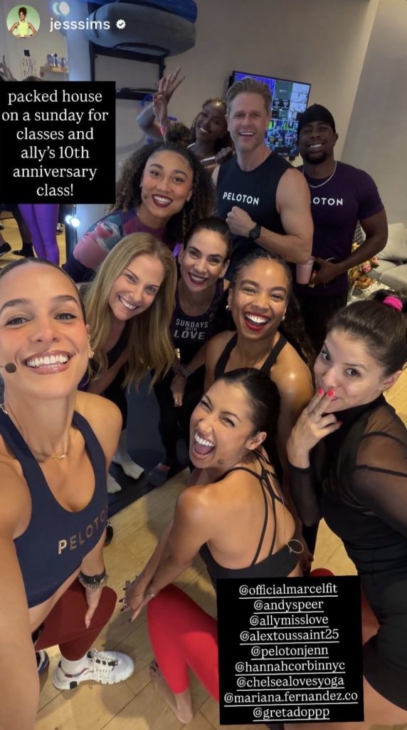lly Love Peloversary instructor group photo shared by Jess Sims