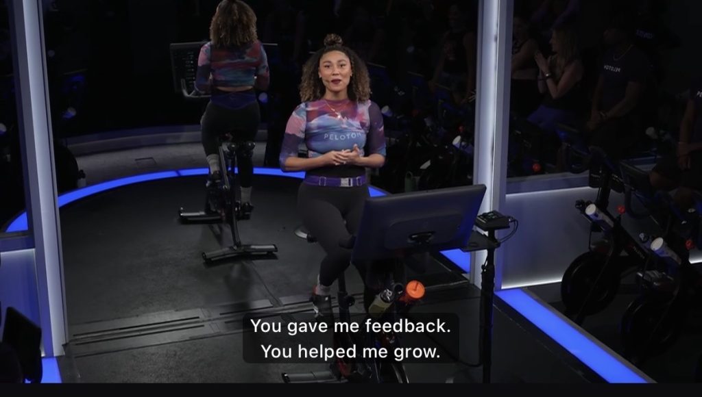 Ally Love Peloversary message thanking Peloton members
