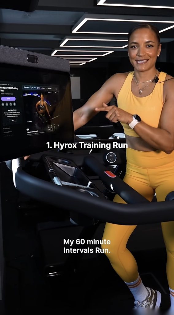 Joslyn Thompson Rule Greatest Hits peloversary reel featuring her 60 min HYROX Training Run