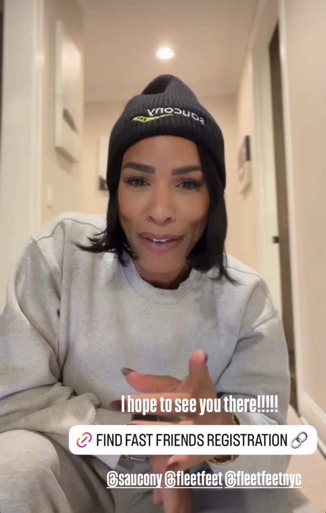 Kirsten Ferguson Fleet Feet event Instagram Story inviting runners to Find Fast Friends Presented by Saucony