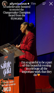 Changemaker Cahmpion Acceptance Speech Ally Love