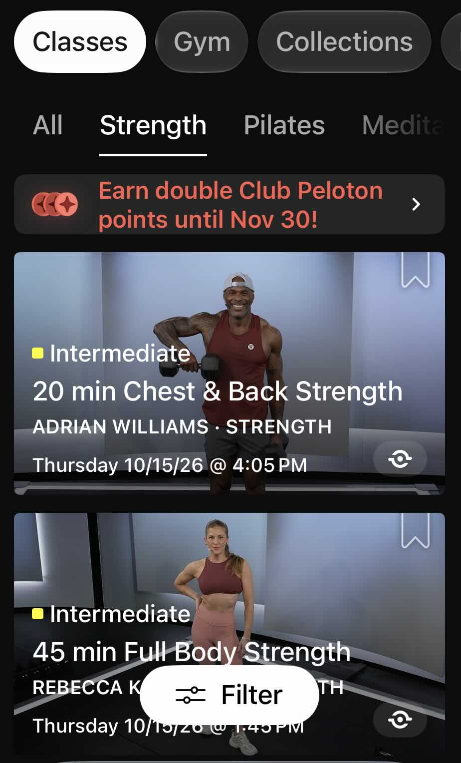Club Peloton double points graphic