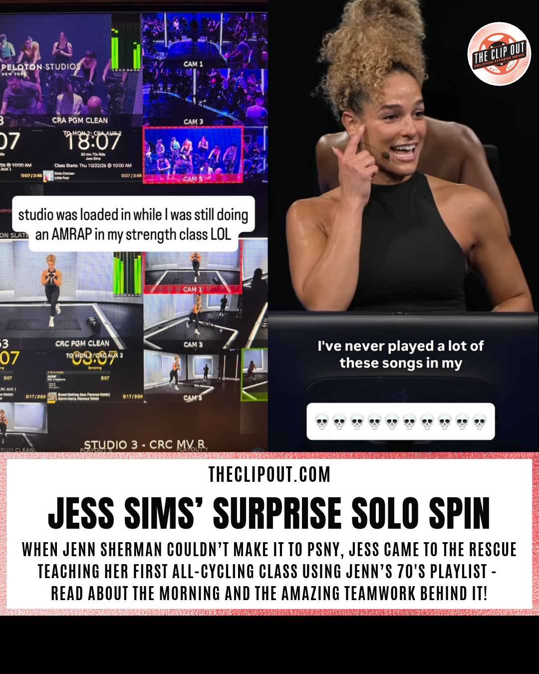 Jess Sims Solo Cycling Class Debuts in Surprise Sub for Jenn