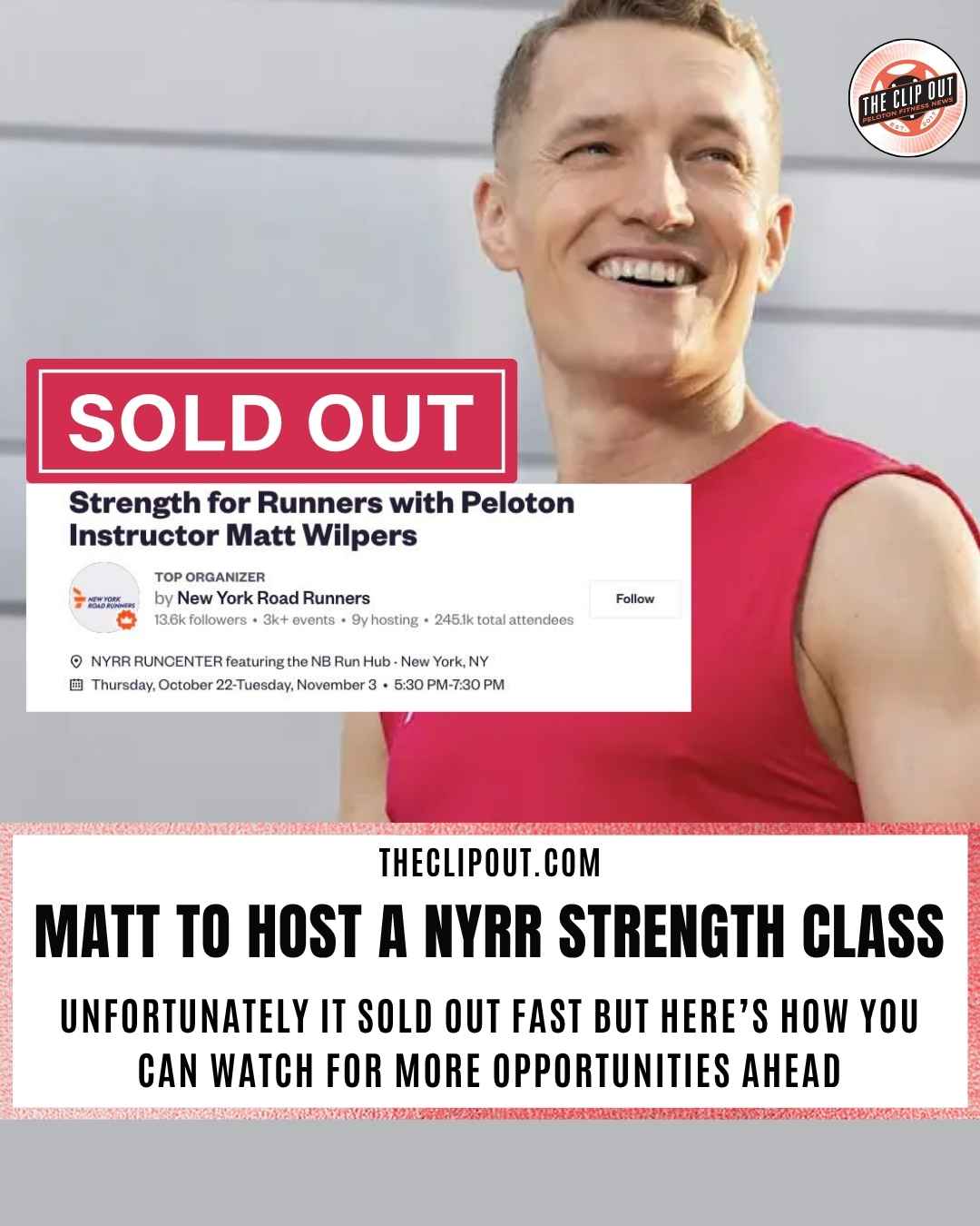 Matt Wilpers NYRR Strength for Runners Class Sold Out