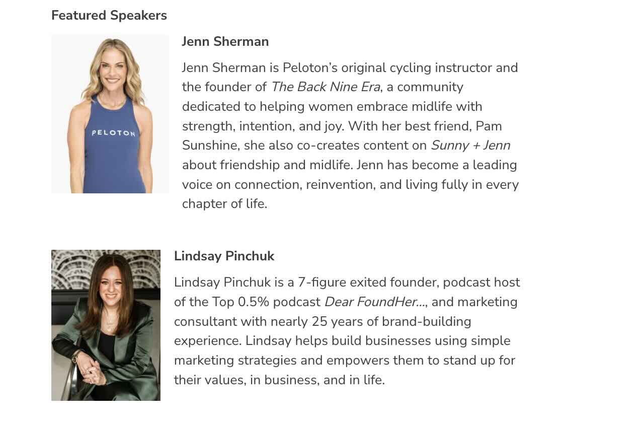 Jenn Sherman Westchester keynote speaker graphic for the JCC Mid-Westchester Women's Health Summit