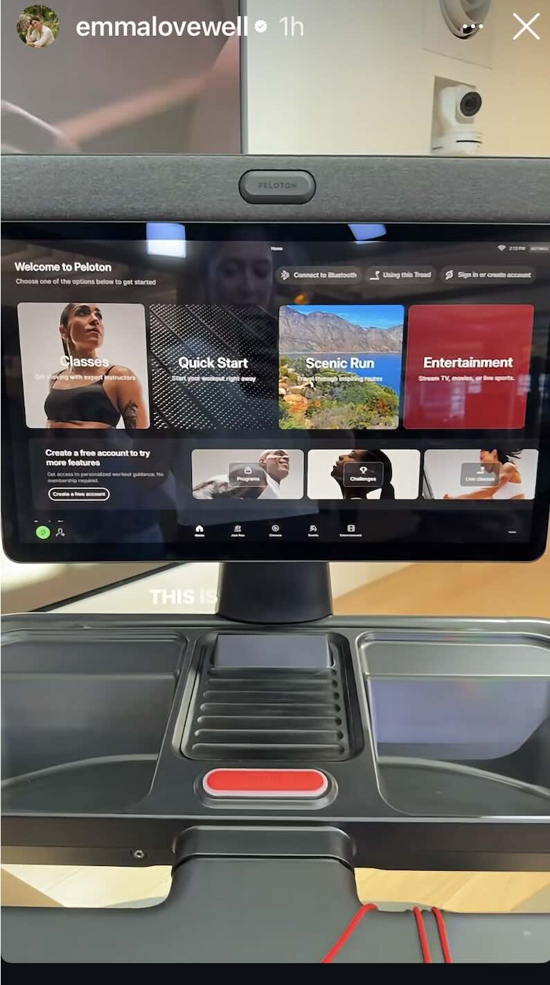 Peloton Commercial Series demo at Peloton HQ featuring Emma Lovewell and new Bike and Tread