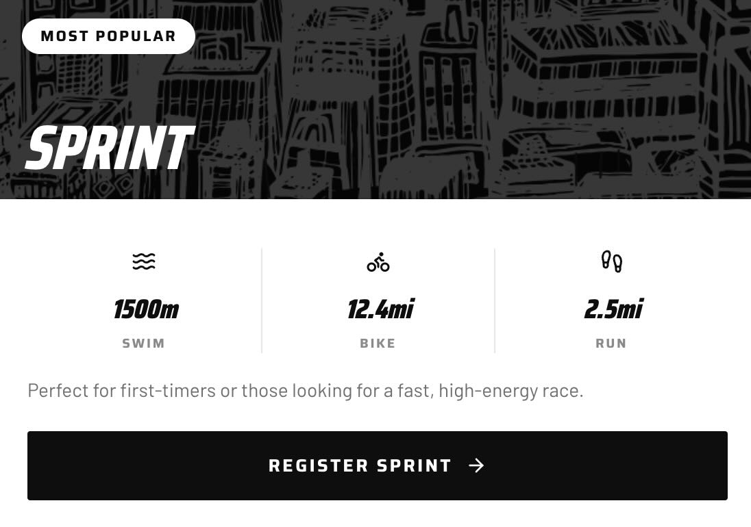 Marcel Dinkins Big Apple Triathlon Sprint finish after an open water swim in New York City.