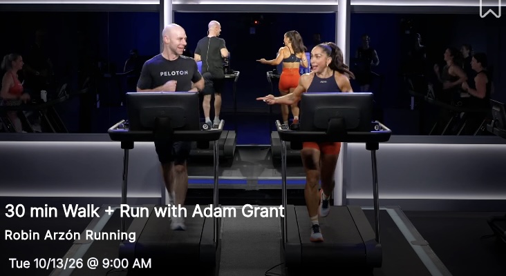 Adam Grant Peloton Class with Robin- view