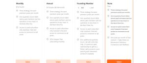 Back Nine Era Substack Pricing Grid
