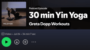 Peloton on Spotify 30 min Yin Yoga Greata Dopp