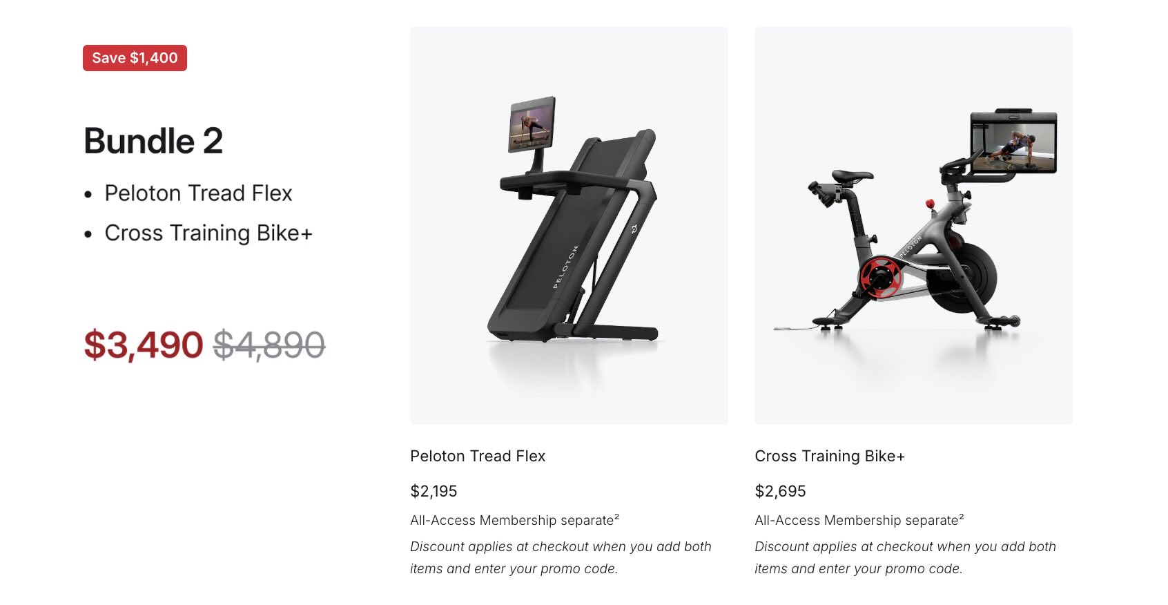 Peloton Tread Flex bundle pairing the Tread Flex with a Cross Training Bike+ in the Gratitude Season member offer