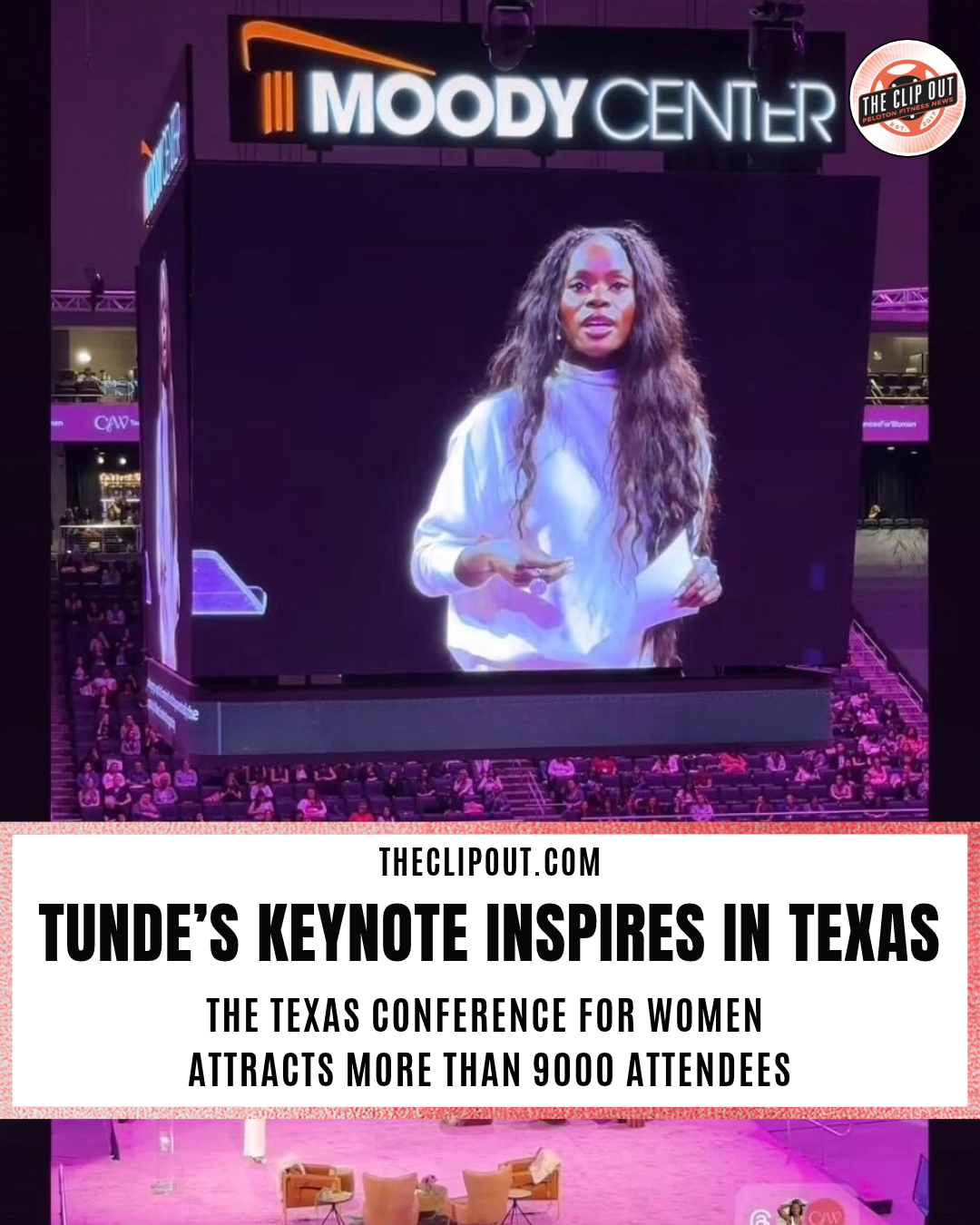 Texas Conference for Women, Keynote Speaker Tunde Oyeneyin on stage
