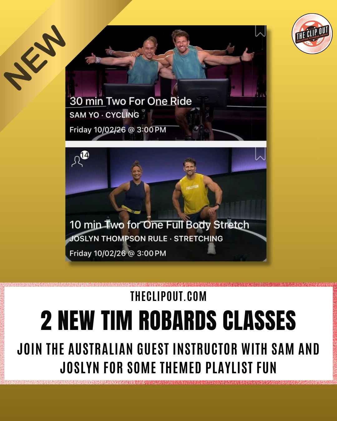 Tim Robards Peloton Classes 2 Essential New Pairings